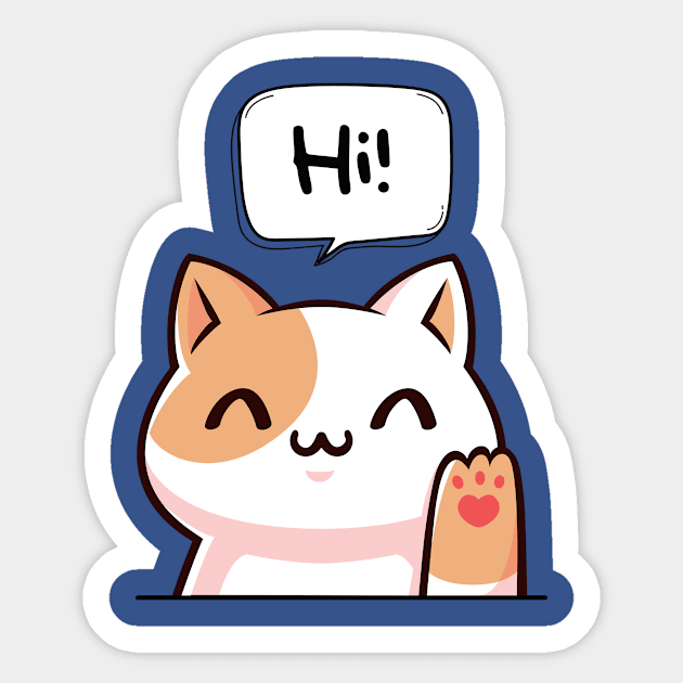 Cute Cat Sticker by RAMKUMAR G R